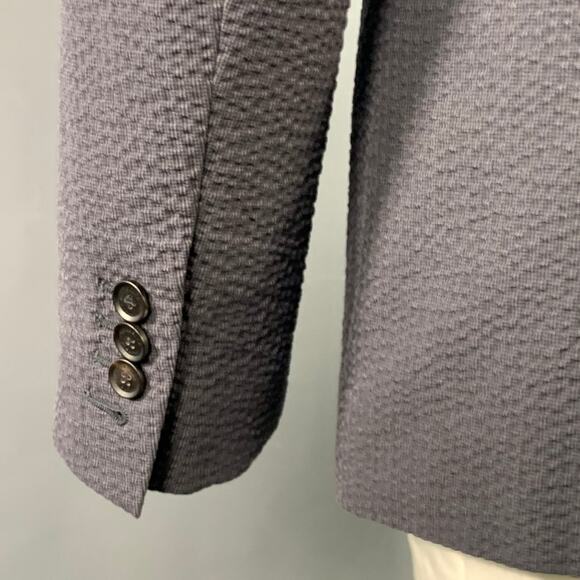 BURBERRY PRORSUM Size 42 Slate Grey Seersucker Cotton Notch Lapel Sport Coat - Picture 5 of 8